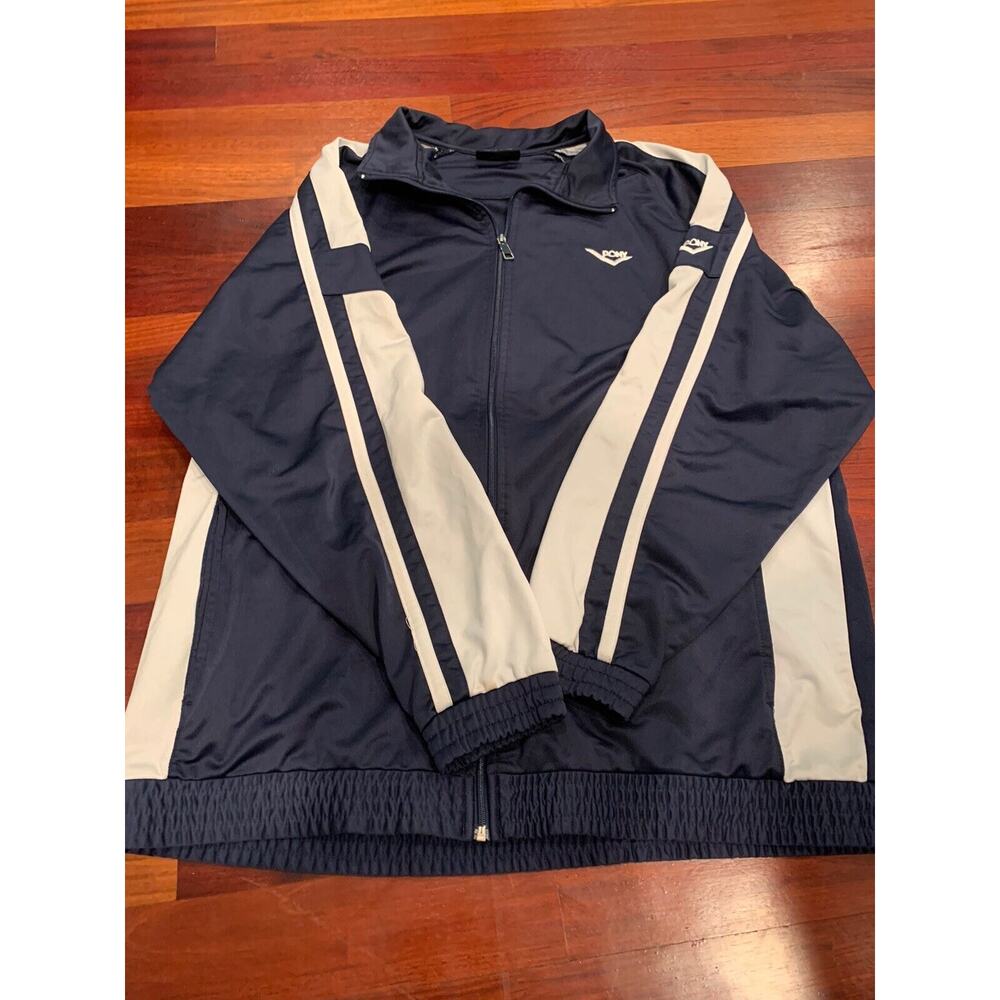 Mens Pony Zip Up Sweater Size XXL Blue
